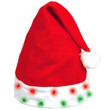 Flashing Light Bulb Santa Hat