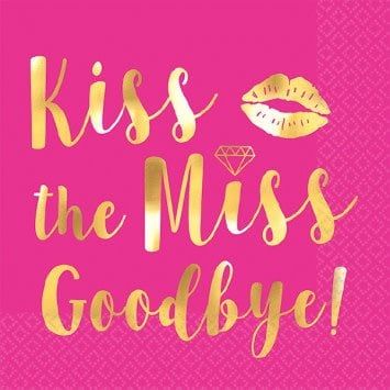 Kiss The Miss Goodbye Beverage Napkins, Hot-Stamped (16)