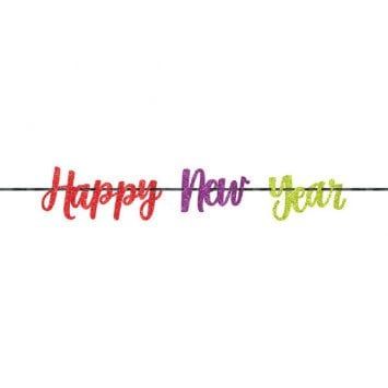 New Year&#39;s Ribbon Letter Banner - Jewel Tone