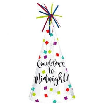 New Year&#39;s Plastic Cone Hat - Jewel Tone