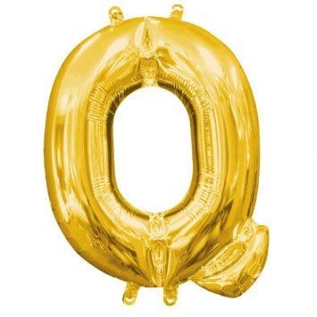 Air-Filled Letter &quot;Q&quot;- Gold 14&quot; Balloon (Will Not Float)