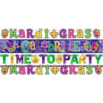 Mardi Gras Letter Banner Combo Pack (4)