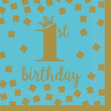 1st Birthday Boy Beverage Napkins (16)