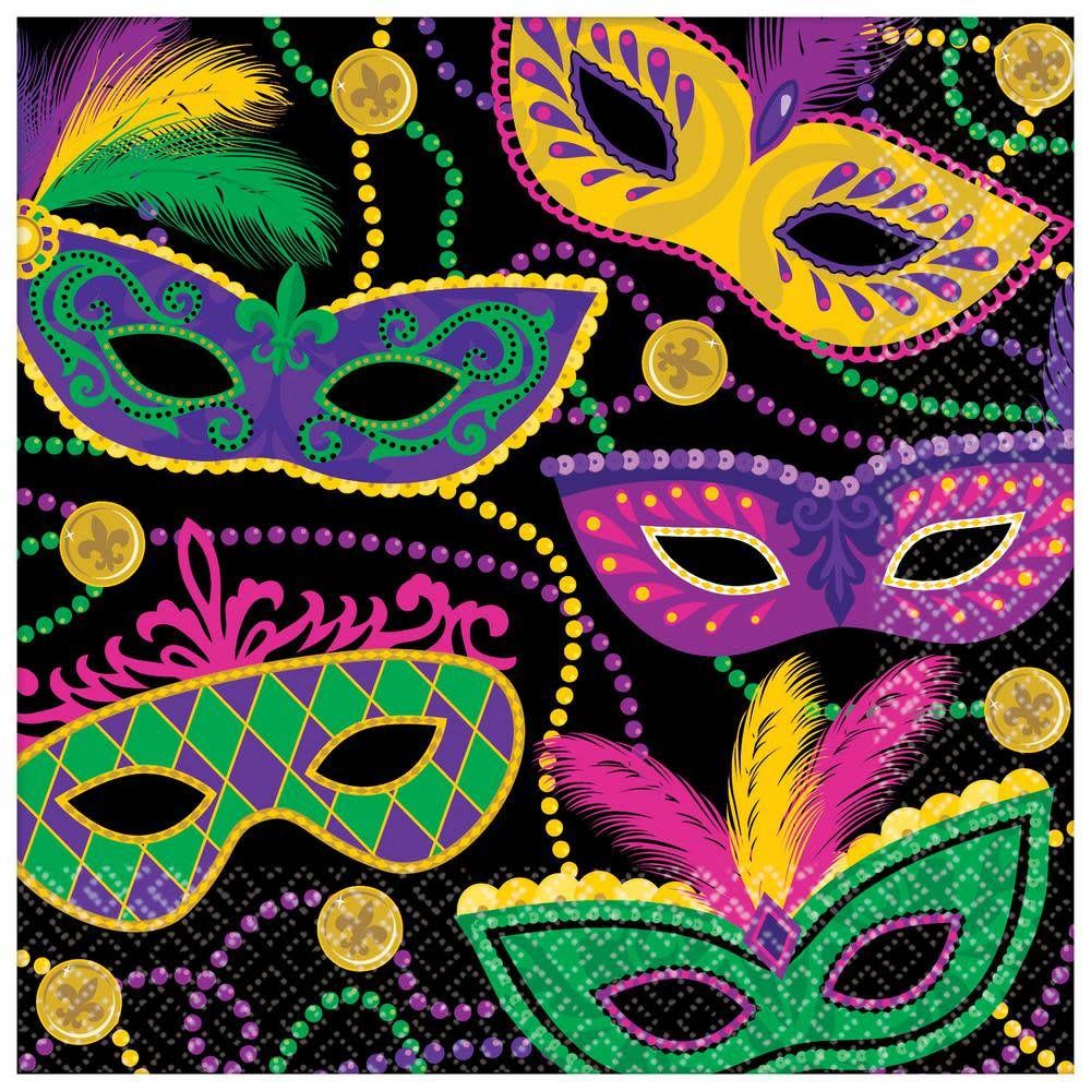 Mardi Gras Masks Beverage Napkins (16)