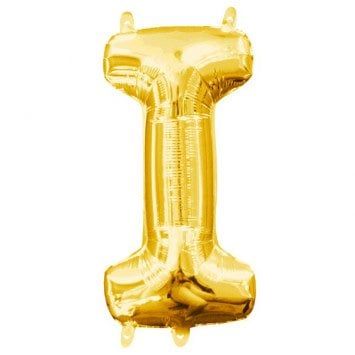 Air-Filled Letter &quot;I&quot;- Gold 14&quot; Balloon (Will Not Float)