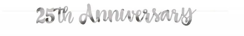 25th Anniversary Script Banner Silver