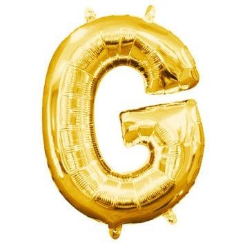 Air-Filled Letter &quot;G&quot;- Gold 14&quot; Balloon (Will Not Float)