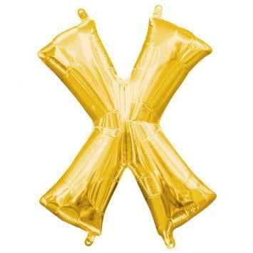 Air-Filled Letter &quot;X&quot;- Gold 14&quot; Balloon (Will Not Float)