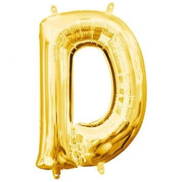 Air-Filled Letter &quot;D&quot;- Gold 14&quot; Balloon (Will Not Float)