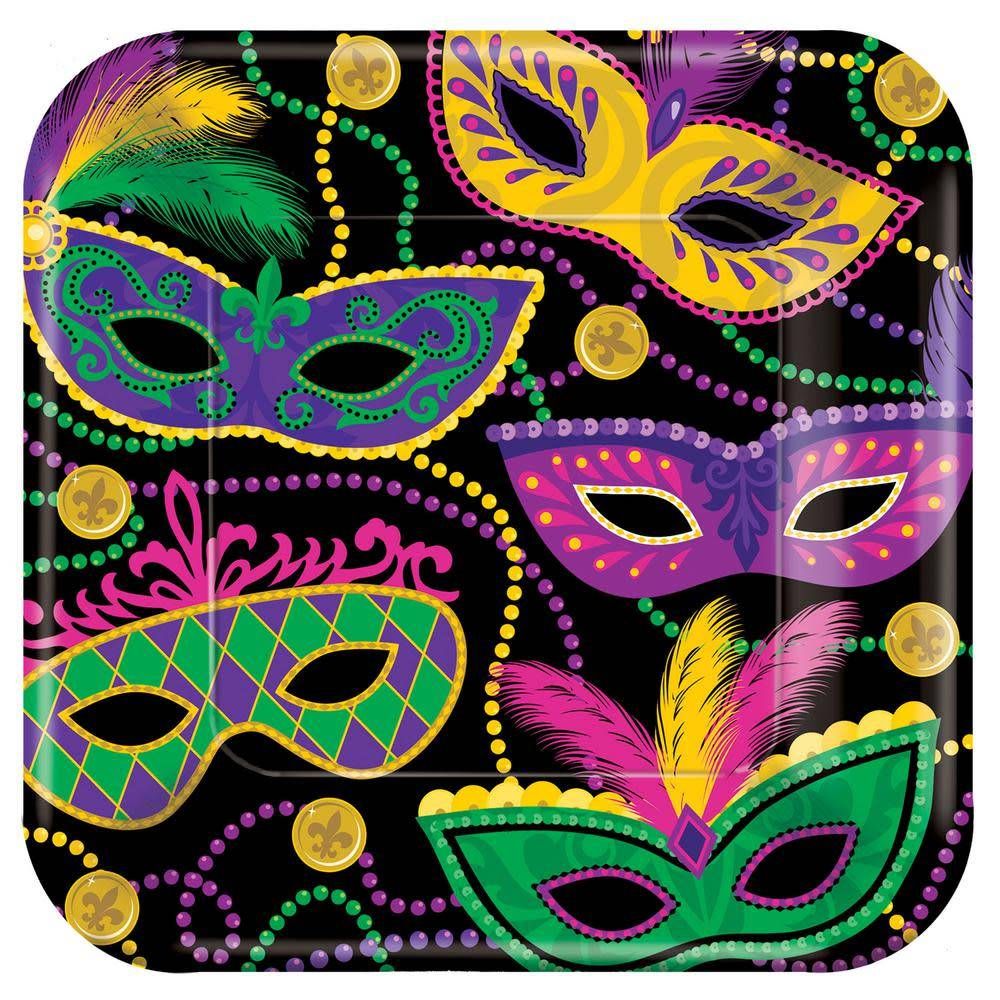 Mardi Gras Masks Large Plates (8)