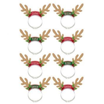 Santa&#39;s Reindeer Pack Headbands (8)