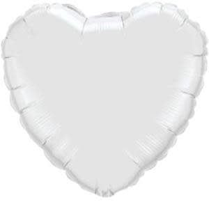 White Heart 18" Mylar Balloon