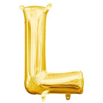 Air-Filled Letter &quot;L&quot;- Gold 14&quot; Balloon (Will Not Float)