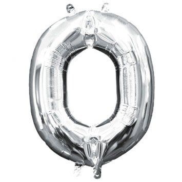 Air-Filled Letter &quot;O&quot;- Silver 14&quot; Balloon (Will Not Float)