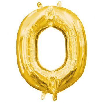 Air-Filled Letter &quot;O&quot;- Gold 14&quot; Balloon (Will Not Float)