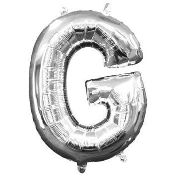 Air-Filled Letter &quot;G&quot;- Silver 14&quot; Balloon (Will Not Float)