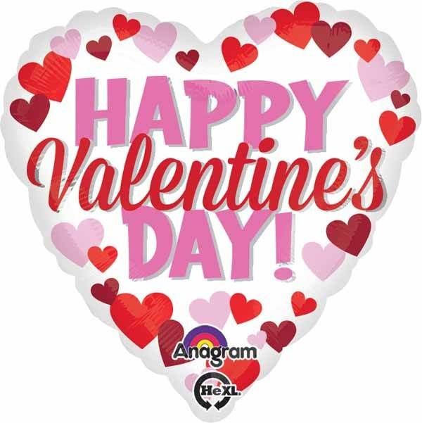 Pink &amp; Red Valentine Day Mylar Balloon