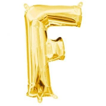 Air-Filled Letter &quot;F&quot;- Gold 14&quot; Balloon (Will Not Float)