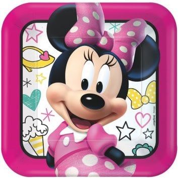 Disney Minnie Mouse Happy Helpers Square Plates, 9&quot;
