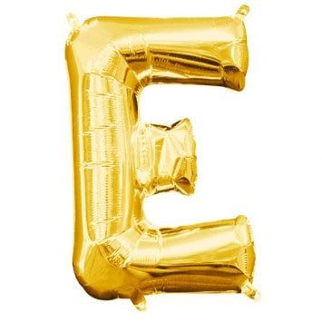 Air-Filled Letter &quot;E&quot;- Gold 14&quot; Balloon (Will Not Float)