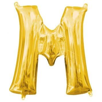 Air-Filled Letter &quot;M&quot;- Gold 14&quot; Balloon (Will Not Float)