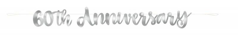 60th Anniversary Script Banner Silver