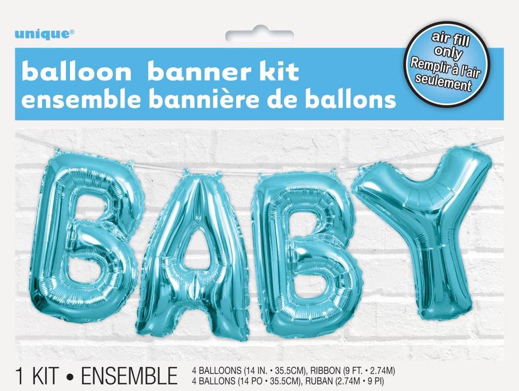 Baby Balloon Banner Blue