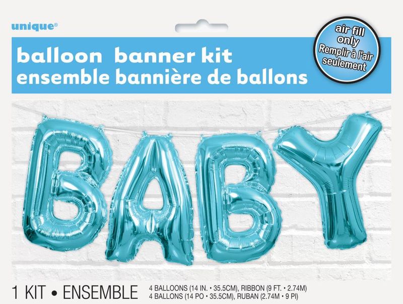 Baby Balloon Banner Blue