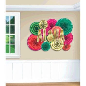 Aloha Deluxe Paper Fan Decorating Kit