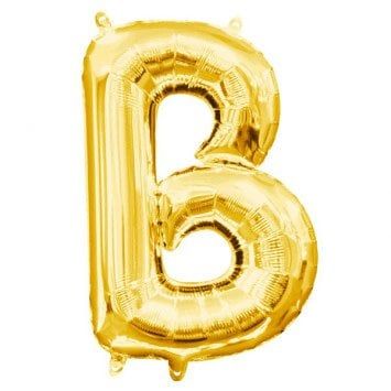 Air-Filled Letter &quot;B&quot;- Gold 14&quot; Balloon (Will Not Float)