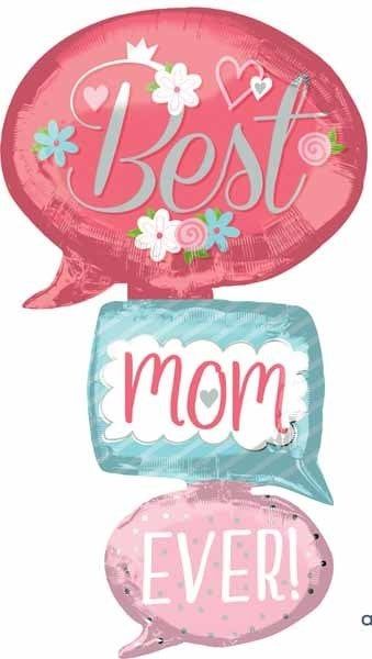 Best Mom Ever Bubble Multi Mylar  Balloon