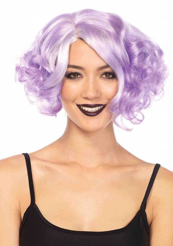 Pastel Curly Lavender Bob Wig