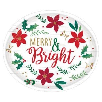Christmas Wishes Oval Plates, 12&quot; (8)