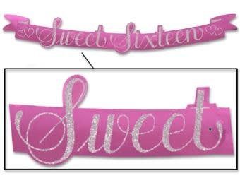 Sweet Sixteen Banner 3 1/2 Feet