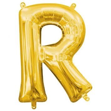 Air-Filled Letter &quot;R&quot;- Gold 14&quot; Balloon (Will Not Float)