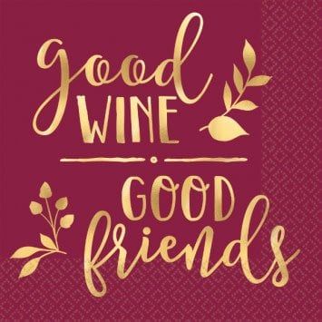 Good Wine &amp; Good Friends Beverage Napkins (16)