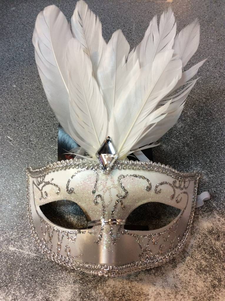 White Feather Carnival Mask