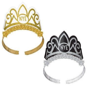 New Year&#39;s Tiaras - Black, Silver, Gold (6)