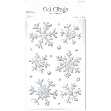 Snowflake Small Glitter Gel Cling