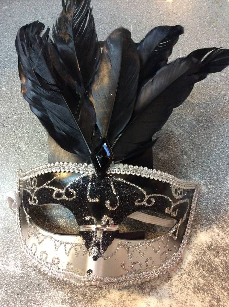 Black Feather Carnival Mask