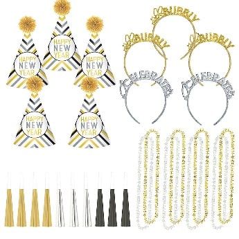 New Years Glitz and Glam Kit For 10 Black/Gold/Silver