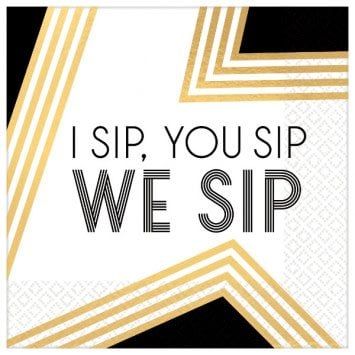 I Sip, You Sip, We Sip Beverage Napkins (16)