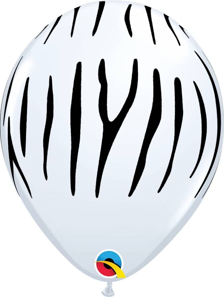 11&quot; White Zebra Stripes Balloon (Without Helium)