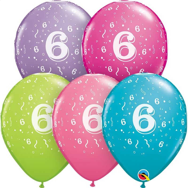 11&quot; #6 Confetti Trendy Balloons (Without Helium)