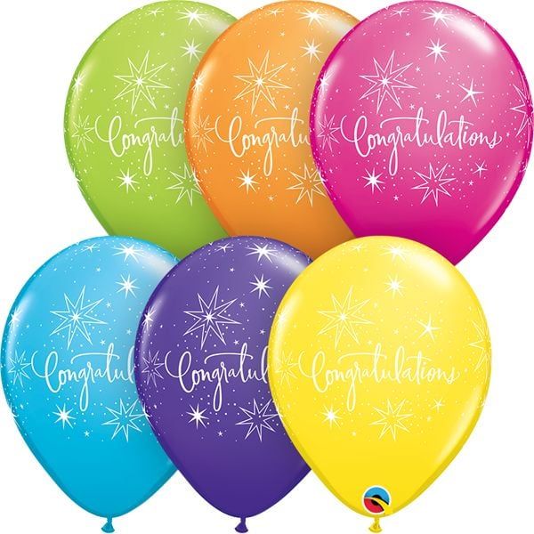 11&quot; Congratulations Elegant Tropical Balloon (Without Helium)