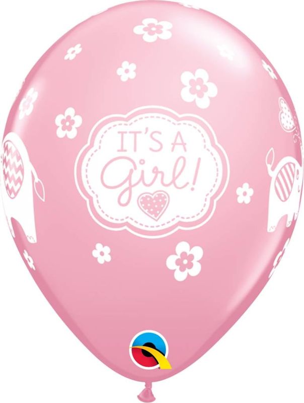 11&quot; It&#39;s A Girl Elephants Balloon (Without Helium)