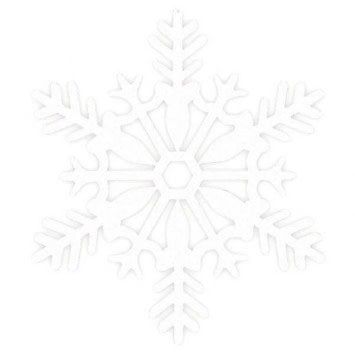 Large Glitter Plastic Snowflake Decoration - White
