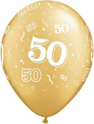 11&quot; #50 Around Gold Balloons (Without Helium)