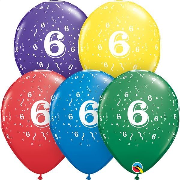 11&quot; #6 Confetti Balloons (Without Helium)