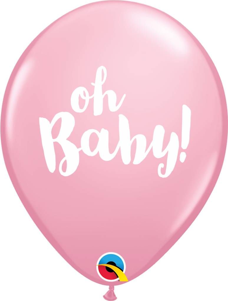 11&quot; Oh Baby! Pink Balloon (Without Helium)